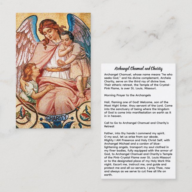 Archangel Chamuel and Charity Visitkort (Fram/baksida)