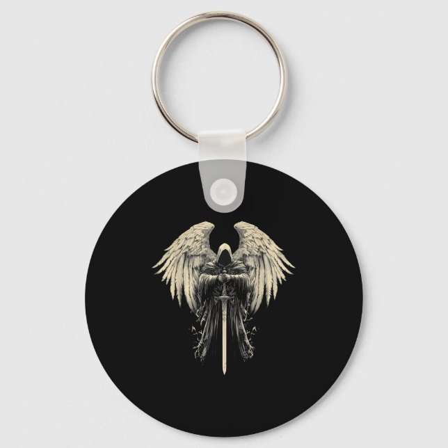 Archangel Gabriel Christian Angel Catholic Warrior Nyckelring (Framsida)