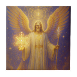 Archangel Metatron - Guardian of Helig Wisdom Kakelplatta