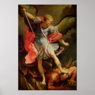 Archangel Michael besegrade Satan Poster
