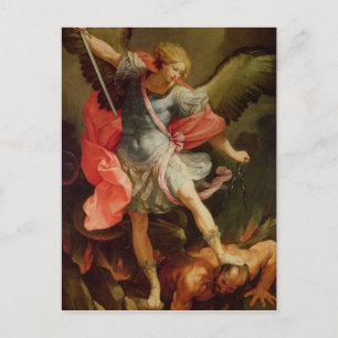 Archangel Michael besegrade Satan Vykort