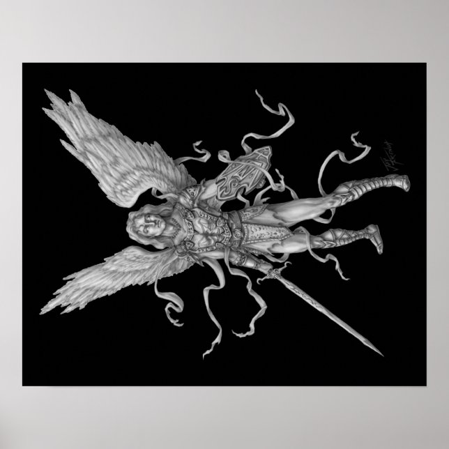 Archangel Michael- Black Background Poster (Framsidan)