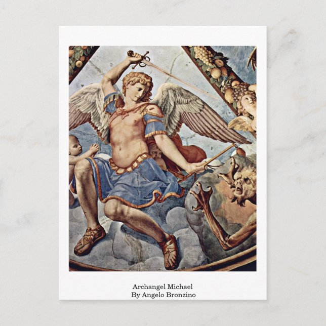 Archangel Michael By Angelo Bronzino Vykort (Framsida)