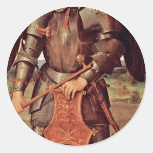 Archangel Michael by Perugino Pietro (Bästa kvalit Runt Klistermärke