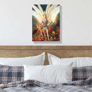 Archangel Michael Defeaterna Dragon Canvastryck