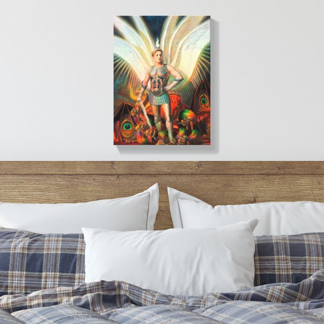 Archangel Michael Defeaterna Dragon Canvastryck (Insitu (sovrum))