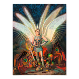 Archangel Michael Defeaterna Dragon Fototryck