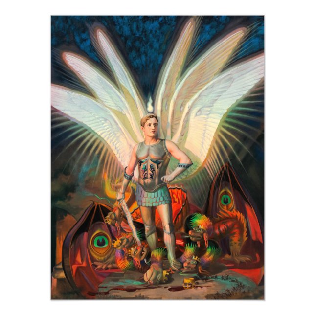 Archangel Michael Defeaterna Dragon Fototryck (Framsidan)