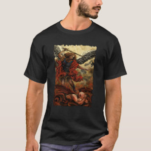 Archangel Michael Defeats Demon in Fire T Shirt