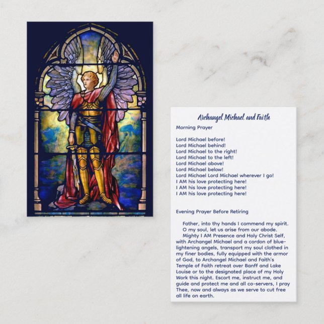 Archangel Michael och Faith Visitkort (Fram/baksida)