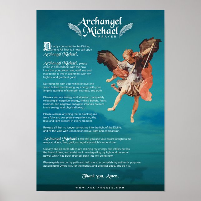 Archangel Michael Prayer Poster (Framsidan)