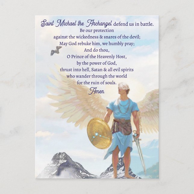 Archangel Michael Protection Courage Angel Prayer Vykort (Framsida)