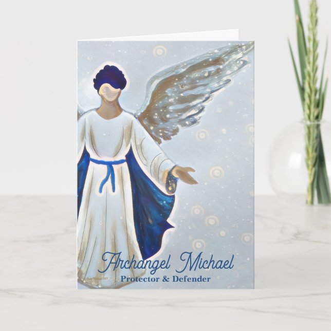 Archangel Michael Protection Strength Hälsning Kort (Framsida)