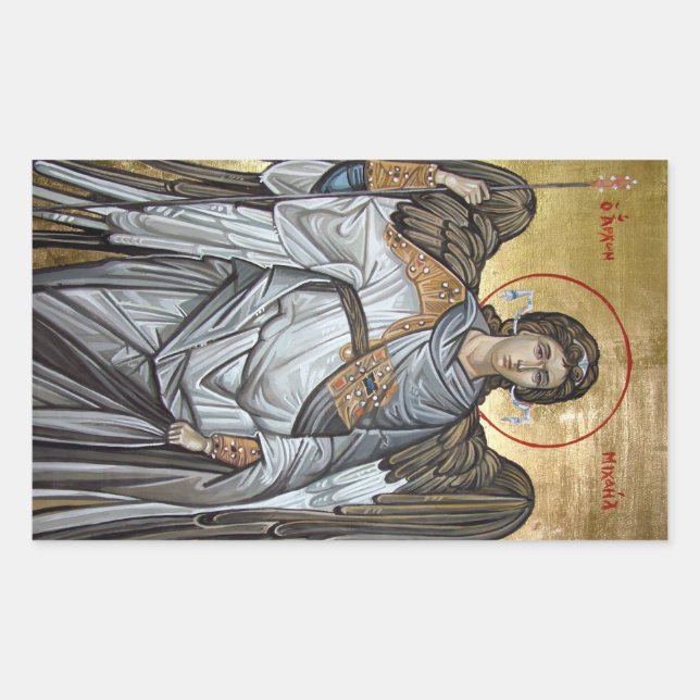 Archangel Michael Rektangulärt Klistermärke (Framsida)