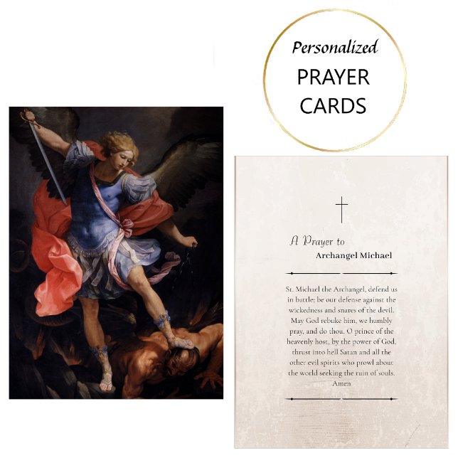 Archangel Michael Roman Catholic Prayer Card       Placeringskort (Skapare uppladdad)