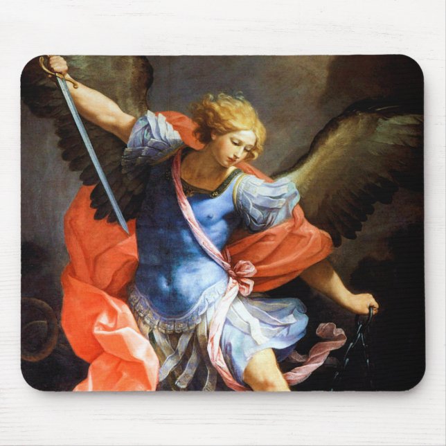 Archangel Michael tramples Satan, Guido Reni Musmatta (Framsidan)