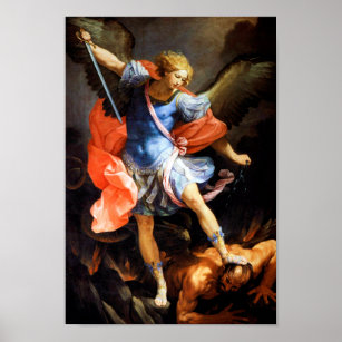 Archangel Michael tramples Satan, Guido Reni Poster