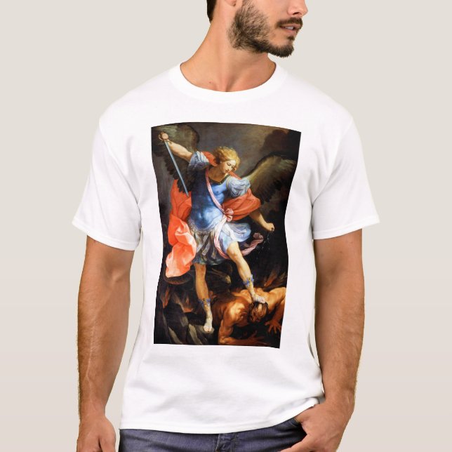 Archangel Michael tramples Satan, Guido Reni T Shirt (Framsida)
