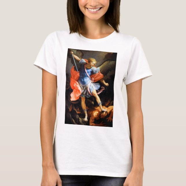 Archangel Michael tramples Satan, Guido Reni T Shirt (Framsida)