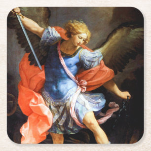 Archangel Michael tramples Satan, Guido Reni Underlägg Papper Kvadrat