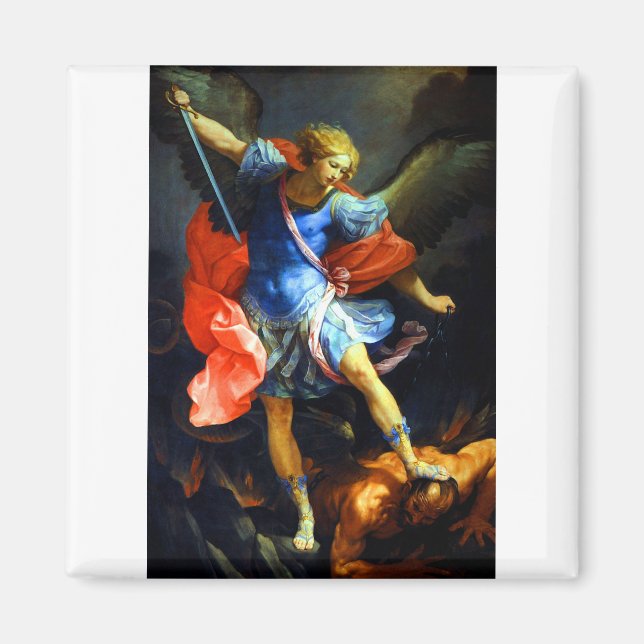 Archangel Michael tramples Satan Magnet (Framsidan)