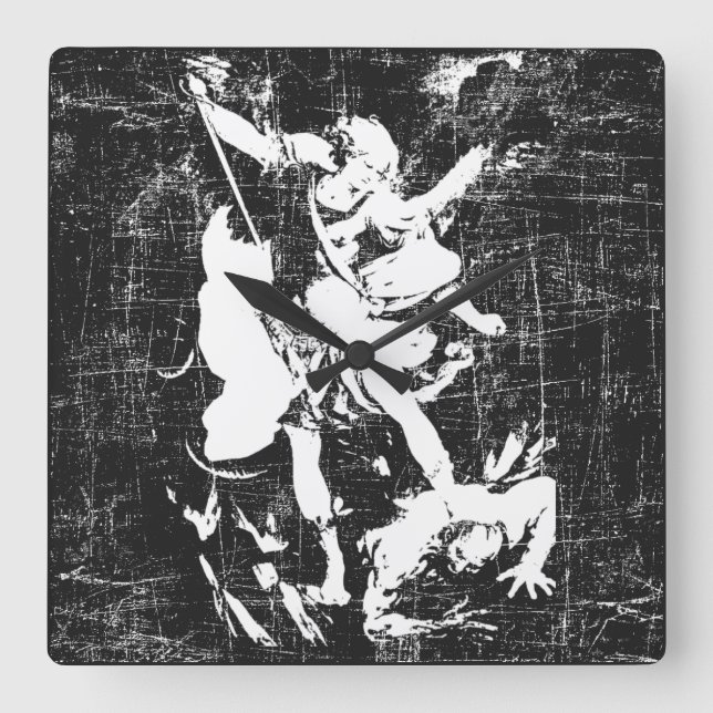 Archangel Michael Two-Tone  Fyrkantig Klocka (Framsida)