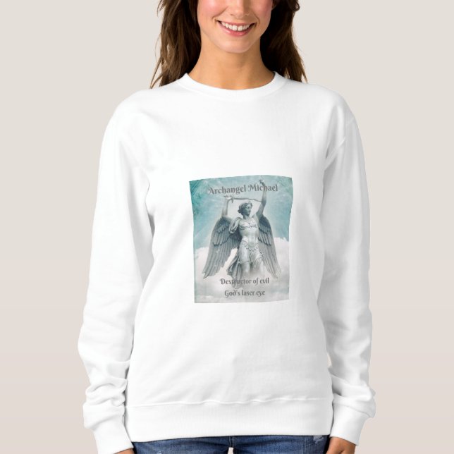 Archangel Michael white sweatshirt T Shirt (Framsida)