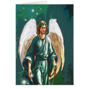 Archangel Raphael Angel Healing Art Greeting Card Hälsningskort