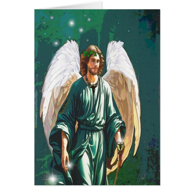 Archangel Raphael Angel Healing Art Greeting Card Hälsningskort (Framsidan)