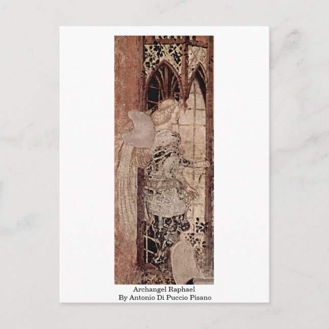 Archangel Raphael av Antonio Di Puccio Pisano Vykort (Framsida)
