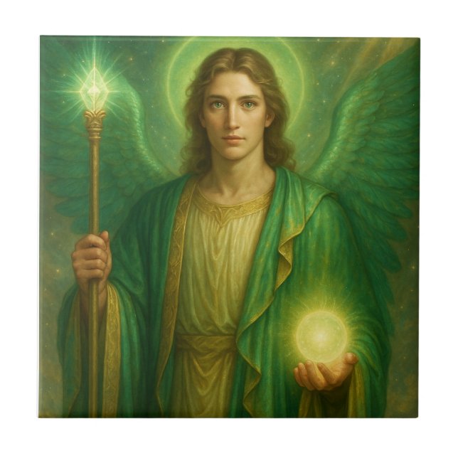 Archangel Raphael - Divine Healer of Light Kakelplatta (Framsidan)