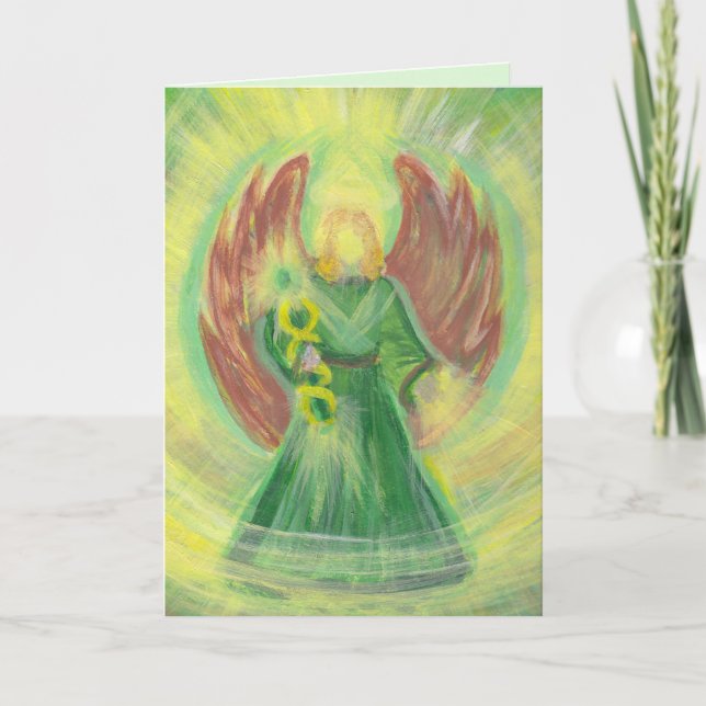 Archangel Raphael Greeting Card med meddelande (Framsida)
