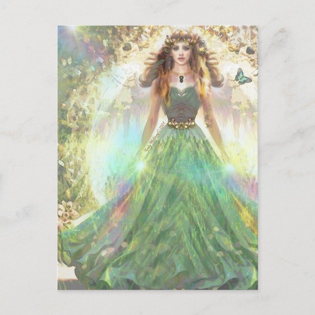 Archangel Raphael Healer Angel Goddess Healing Vykort (Framsida)