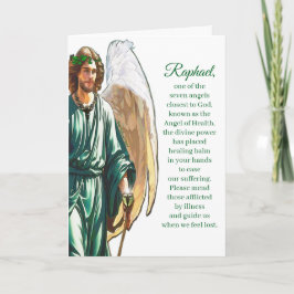 Archangel Raphael Healing Angel Prayer Card –White Kort