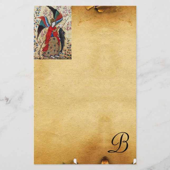ARCHANGEL RAPHAEL OCH FISKPARCHMENT MONOGRAM BREVPAPPER (Framsida)