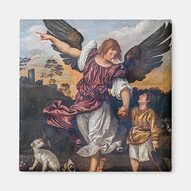 Archangel Raphael Teckning - St Raphael Magnet (Framsidan)