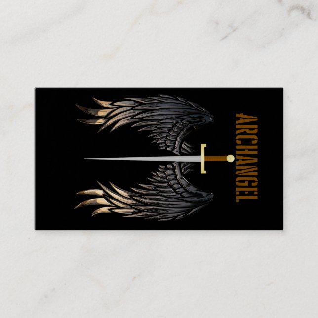 ARCHANGEL SWORD THROW PILLOW VISITKORT (Framsida)