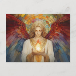 Archangel Uriel The Flame of God Rainbow Mosaic Vykort