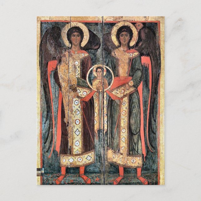 Archangels Michael och Gabriel Orthodox Christian Vykort (Framsida)