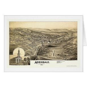 Archbald panorama- karta för PA - 1892 Hälsningskort