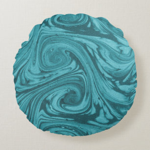 Arched and Curved backdroppe i toner av turkos.  Rund Kudde