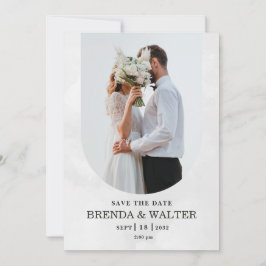 Arched Boho Modern Minimalist Photo Wedding  Inbjudningar