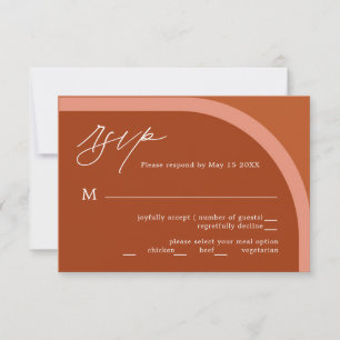 Arched Desert Terra Cotta Modern Bröllop OSA Card Kort