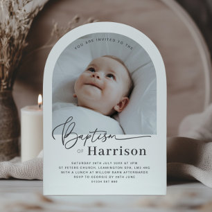 Arched Photo Baptism-inbjudan Inbjudningar
