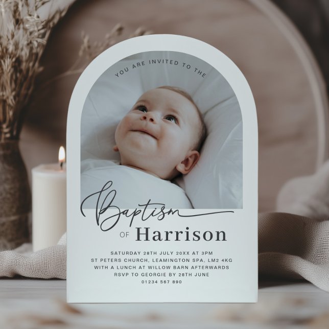Arched Photo Baptism-inbjudan Inbjudningar (Skapare uppladdad)