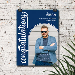 Arched Photo on Blue Studenten Poster