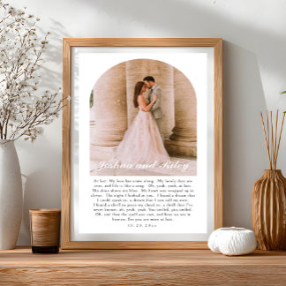 Arched Photo Wedding Song Lyrics Print Poster