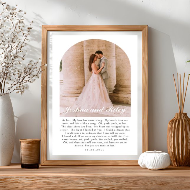 Arched Photo Wedding Song Lyrics Print Poster (Skapare uppladdad)