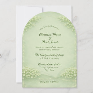 Arched Soft Green Wedding Invitation Inbjudningar