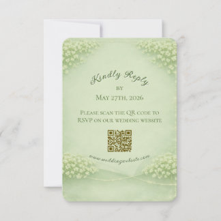 Arched Soft Green Wedding RSVP card OSA Kort